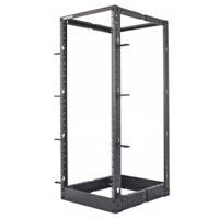 INTELLINET 714259 - Rack abierto de 4 postes de 19" / 45UR / Profundidad Ajustable desde 55.8 a 101.6 cm / Opción de usar ruedas, pies o atornillar al piso / Color negro
