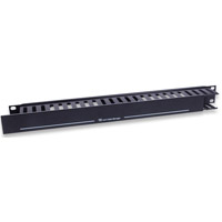 INTELLINET 169950 - Organizador Horizontal 19", 1U, (Metal) / Color Negro / Para rack o gabinetes de 19" / 1U de alto (Sobre Pedido)