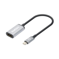 MANHATTAN 153706 - Adaptador USB-C a HDMI 4K@60Hz Convertidor USB 3.2 Tipo-C Macho a HDMI Hembra, Activo, Aluminio, Negro