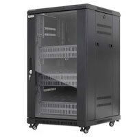 INTELLINET - 716222 - Gabinete 19" Pro Line con extractores de aire, 18U / Frente de 600 mm, unidad de ventilación con dos extractores de aire instalados en el techo, profundidad de 600 mm, Ensamblado