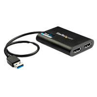 STARTECH.COM USB32DP24K60 - ADAPTADOR DE VIDEO EXTERNO USB 3.0 A DISPLAYPORT DOBLE 4K60 DISPLAYLINK - CABLE CONVERTIDOR USB 3.0