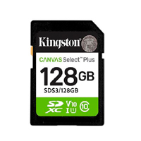 KINGSTON SDS3/128GB - MEMORIA FLASH SD KINGSTON SDXC CANVAS SELECT 128GB 150MB/S C10 UHS-I U1 V10 (SDS3/128GB)