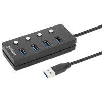 MANHATTAN 180887 - HUB/MANHATTAN/180887/HUB USB 3.2 CON 4 PUERTOS TIPO-A E INTERRUPTOR POR PUERTO