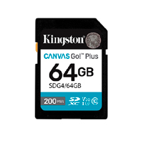 KINGSTON SDG4/64GB - MEMORIA FLASH SD KINGSTON SDXC CANVAS GO PLUS 64GB 200MB/S C10 UHS-I U3 V30 (SDG4/64GB)