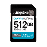 [SDG4/512GB] KINGSTON SDG4/512GB - MEMORIA FLASH SD KINGSTON SDXC CANVAS GO PLUS 512GB 200MB/S C10 UHS-I U3 V30 (SDG4/512GB)