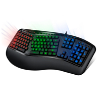 ADESSO AKB-150EB - TECLADO ILUMINADO ERGONOMICO ADESSO AKB-150EB, ILUMINACION 3 COLORES, USB (INGLES)