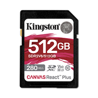 KINGSTON SDR2V6/512GB - MEMORIA FLASH SD KINGSTON SDXC CANVAS REACT PLUS 512GB 280R/150W UHS-II U3 V60 SDR2V6/512GB