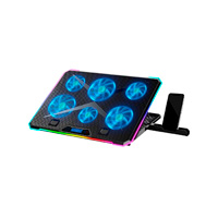 BALAM RUSH BR-937429 - BASE ENFRIADORA BALAM RUSH EOLOX FREEZ EF707 / 17 PULG / 6 VENTILADORES / 2X USB / PANTALLA LCD / AJ