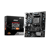 [B450M-A PRO MAX II] MSI OEM B450M-A PRO MAX II - MB MSI B450 AMD S-AM4 3A GEN/4XDDR4 2933/DVI/HDMI/4XUSB 3.1/M.2/ MICRO ATX/GAMA MEDIA