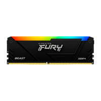 KINGSTON KF436C17BB2A/8 - MEMORIA RAM KINGSTON DIMM DDR4 8GB 3600MT/S FURY BEAST BLACK XMP RGB CL17 288PIN 1.35V C/DISIPADOR D