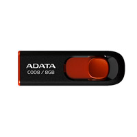 ADATA AC008-16G-RKD - MEMORIA ADATA 16GB USB 2.0 C008 RETRACTIL NEGRO- ROJO (AC008-16G-RKD)