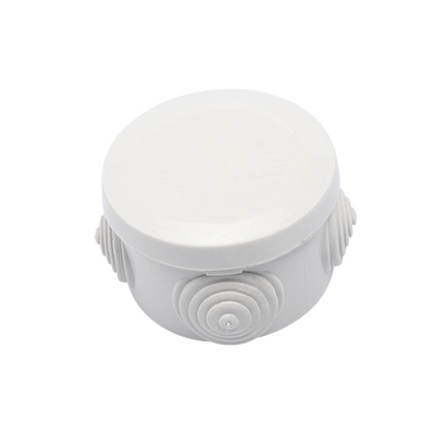 [PST-C70-ER] Caja Derivación-Conexión de Plástico Circular con 4 Glándulas de Goma (70 diámetro X 48 alto mm). Para Instalaciones Comerciales,  Residenciales e Industriales. Cerrado a Presión. 