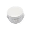 Caja Derivación-Conexión de Plástico Circular con 4 Glándulas de Goma (70 diámetro X 48 alto mm). Para Instalaciones Comerciales,  Residenciales e Industriales. Cerrado a Presión. 