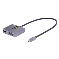 STARTECH.COM 122-USBC-HDMI-4K-VGA - ADAPTADOR DE VIDEO USB C, ADAPTADOR MULTIPUERTOS USB C A HDMI VGA CON SALIDA DE AUDIO DE 3.5MM, HDR