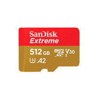SANDISK SDSQXAV-512G-GN6MA - MEMORIA SANDISK MICRO SDXC 512GB EXTREME 190MB/S 4K CLASE 10 A2 V30 C/ADAPTADOR SDSQXAV-512G-GN6MA