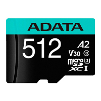 ADATA AUSDX512GUI3V30SA2-RA1 - MEMORIA ADATA MICRO SDXC/SDHC 512GB UHS-I 100MB/85MB CLASE 10 V30 A2 C/ADAPTADOR AUSDX512GUI3V30SA2