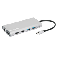 MANHATTAN 130660 - DOCKING USB,MANHATTAN,130660,-C 12 PTOS, HDMIX3, USB-C PD/USB-C/2XUSBV3.2/2XUSBV2.0, RED/SD/MICRO SD
