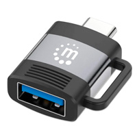 MANHATTAN 356312 - ADAPTADOR,MANHATTAN,356312, USB-C V3.2 GEN1, CM-AH, 5GBPS 3A, ALUMINIO GRIS ESPACIAL/NEGRO