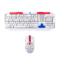 TECH ZONE ACCESORIOS NS_GC02 - TECLADO/MOUSE ALAMBRICO NASA BY TECHZONE NS-GC02 LED RGB BLANCO