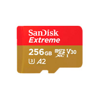 SANDISK SDSQXAV-256G-GN6MA - MEMORIA SANDISK MICRO SDXC 256GB EXTREME 190MB/S 4K CLASE 10 A2 V30 C/ADAPTADOR SDSQXAV-256G-GN6MA