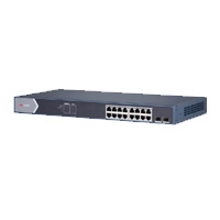 Switch Gigabit PoE+ / Administrable / 16 Puertos 1000 Mbps PoE+ / 2 Puertos SFP / Configuración Nube desde Hik-ParnerPro / PoE hasta 300 Metros / 225 Watts