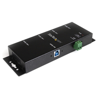 STARTECH.COM ST4300USBM - HUB USB 3.0 DE 4 PUERTOS - CONCENTRADOR USB-A INDUSTRIAL DE METAL - DE MONTAJE EN RIEL DIN, PARED O