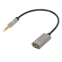 MANHATTAN 356107 - ADAPTADOR AUDIO,MANHATTAN,356107, 3.5MM TRRS 1 M A 2 H, 20CM, DIVIDE AUDIO PARA AUDIFONO Y MIC, NEGR