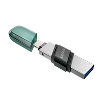SANDISK SDIX90N-128G-GN6NE - MEMORIA SANDISK 128GB IXPAND FLASH DRIVE FLIP PARA IPHONE/IPAD LIGHTNING/USB 3.1 METLICA CON TAPA DE