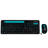 [TZ20COMB02-INA] TECH ZONE ACCESORIOS TZ20COMB02-INA - TECLADO/MOUSE TECHZONE TZ20COMB02-INA INALAMBRICO RANURA SOPORTE AZUL