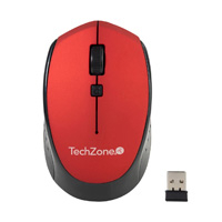 TECH ZONE ACCESORIOS TZ19MOU01-INAR - MOUSE TECHZONE TZ19MOU01-INAR OPTICO NANO USB BOTONES ROJO
