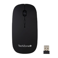 TECH ZONE ACCESORIOS TZ18MOUINAMP-NG - MOUSE TECHZONE TZ18MOUINAMP-NG RECARGABLE USB HASTA 1600 DPI NEGRO INCLUYE MOUSEPAD