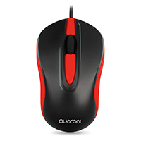 QUARONI MAQ01R - MOUSE OPTICO QUARONI ALAMBRICO COLOR ROJO 1200 DPI