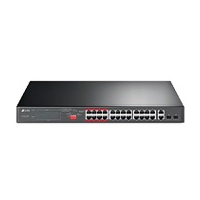 [TL-SL1226P] Switch No Administrable 24 Puertos PoE+ 10/100 Mbps / 2 Puertos 10/100/1000 Mbps + 2 Puertos SFP (combo) / Modo Prioridad de Tráfico / Modo Aislamiento de Red / Presupuesto PoE de 250 W / Diseño para Ideal para Vigilancia IP