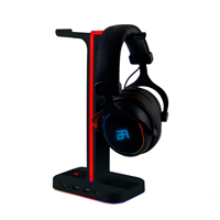 BALAM RUSH BR-931502 - BASE GAMER BALAM RUSH ATLAS HR760 / SOPORTE PARA DIADEMA / ILUMINACION RGB / 2X USB A / NEGRO / BR-9
