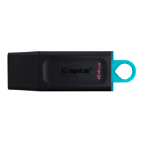 [DTX/64GB] KINGSTON DTX/64GB - MEMORIA FLASH USB KINGSTON DATA TRAVELER EXODIA 64GB GEN 1 3.2 TIPO A NEGRO C/ANILLO AZUL OCEAN (DTX