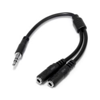 STARTECH.COM MUY1MFFS - ADAPTADOR DIVISOR DE CABLE ESTEREO PARA AUDIFONOS - CABLE SPLITTER DELGADO EN Y DE 3.5MM MACHO A 2X
