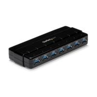 STARTECH.COM ST7300USB3B - HUB USB 3.0 DE 7 PUERTOS - CONCENTRADOR USB 3.0 DE 7 PUERTOS - HUB DE ESCRITORIO CON ADAPTADOR DE AL