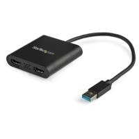 STARTECH.COM USB32HD2 - ADAPTADOR DE VIDEO EXTERNO - TARJETA DE VIDEO EXTERNA USB 3.0 A 2 PUERTOS HDMI 4K A 30HZ PARA 2 PANT
