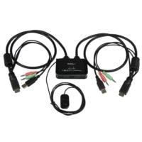 STARTECH.COM SV211HDUA - SWITCH CONMUTADOR KVM DE 2 PUERTOS HDMI® USB AUDIO MINI JACK CON CABLES INTEGRADOS SIN ALIMENTACION