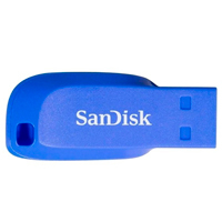 SANDISK SDCZ50C-016G-B35BE - MEMORIA SANDISK 16GB USB 2.0 CRUZER BLADE Z50 ELECTRIC BLUE SDCZ50C-016G-B35BE