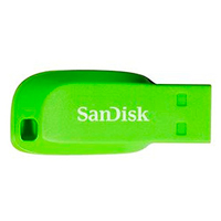 SANDISK SDCZ50C-016G-B35GE - MEMORIA SANDISK 16GB USB 2.0 CRUZER BLADE Z50 ELECTRIC GREEN SDCZ50C-016G-B35GE