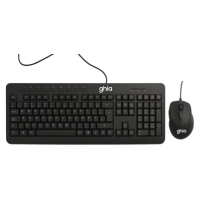 GHIA GAC-004 - GHIA / KIT TECLADO Y MOUSE / ALAMBRICO / ERGONOMICOS / MULTIMEDIA / USB / COLOR NEGRO