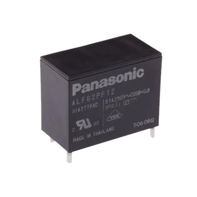 Relevador de 4 pines para tarjetas impresas Through-Hole de 12 Vcc, 31 Amp.