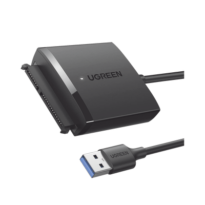 [60561] Adaptador USB 3.0 a SATA III | Compatible con Disco Duro HDD y SSD de 2.5" y 3.5" de hasta 12 TB | Velocidad USB 3.0 de hasta 5 Gbps | Alta Velocidad con UASP & TRIM | Cable de 50 cm.