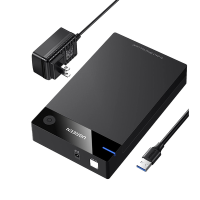 [50423] Carcasa de Disco Duro para 3.5" y 2.5" (Enclosure) | Con Cable USB 3.0 | Para HDD 3.5" / SSD 2.5" | SATA I/II/III | UASP | Hasta 16 TB | Compatible con Windows, Linux, Mac OS | No Requiere Controlador | Cable 1m | Incluye Adaptador d