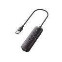 HUB USB-A 3.0 4 en 1 | 4 Puertos USB-A 3.0 (5Gbps) | Cable de 25 cm | Indicador Led | Ideal para Transferencia de Datos | Entrada USB-C para alimentar equipos de mayor consumo como discos duros | Color Negro.