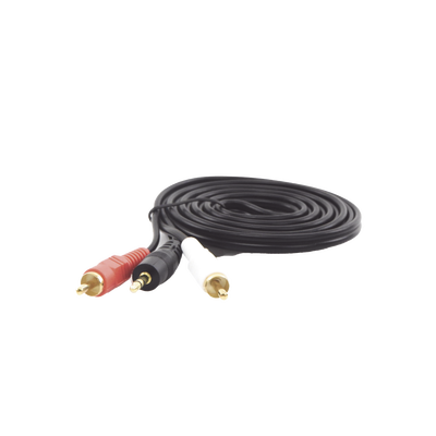 [EP-RCA35] Convertidor 3.5mm Estéreo a 2 RCA Macho 1.83m | para Aplicaciones de Audio | Compatible con Amplificadores VSSL y Epcom ProAudio