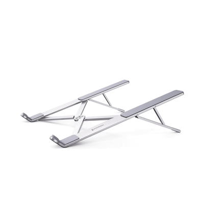 [40289] Soporte Portátil de Aluminio para Laptop / Amplia Compatibilidad de 11-17.3" / Ajuste de Altura 46.5 mm-136.5 mm / Capacidad de carga de 5 kg / Diseño Plegable / Material de Aleación de Aluminio + Silicona.