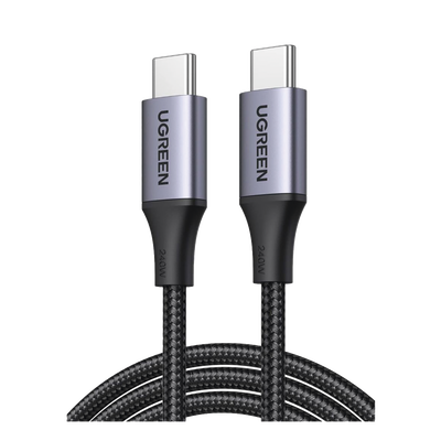 Cable USB-C a USB-C | 2 Metros | Potencia de Carga 240W | 48V/5A | PD3.1 /3.0 | 480 Mbps | Chip E-Market | Carcasa de Aluminio | Nylon Trenzado.