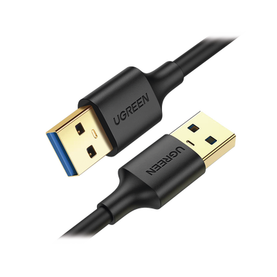 [10370] Cable USB-A 3.0 a  USB-A 3.0 / 1 Metro / Macho a Macho / Conector Niquelado / Núcleo de Cobre Estañado / Blindaje Múltiple / Velocidad 5Gbps / No Requiere Controlador / Compatible con USB2.0 Y USB 1.1